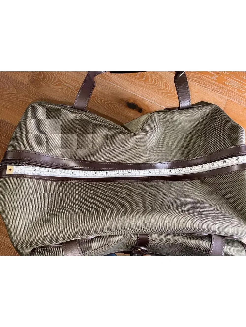 Ralph Lauren Canvas and Leather Rolling Duffel Bag Travel Tote